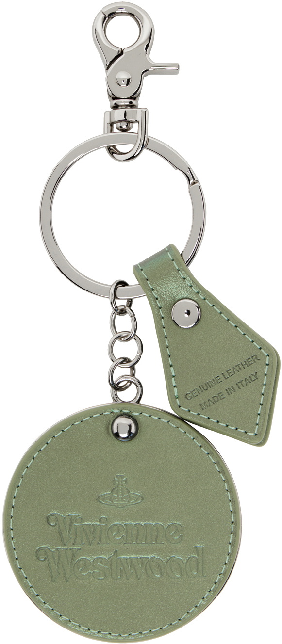 Vivienne Westwood Green Thin Line Orb Mirror Keychain Vivienne