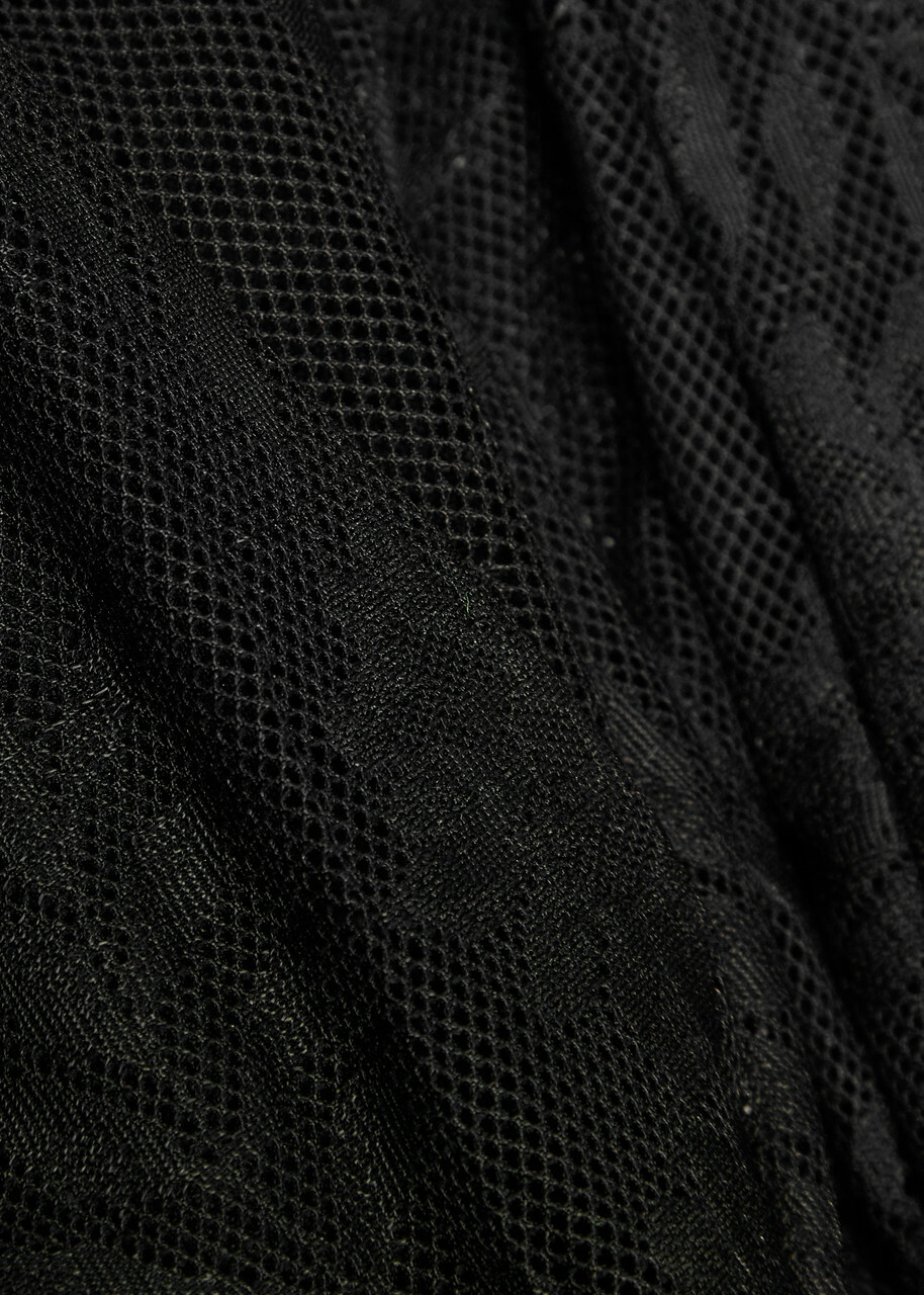 Norma Kamali Floral Guipure Lace Coat Black