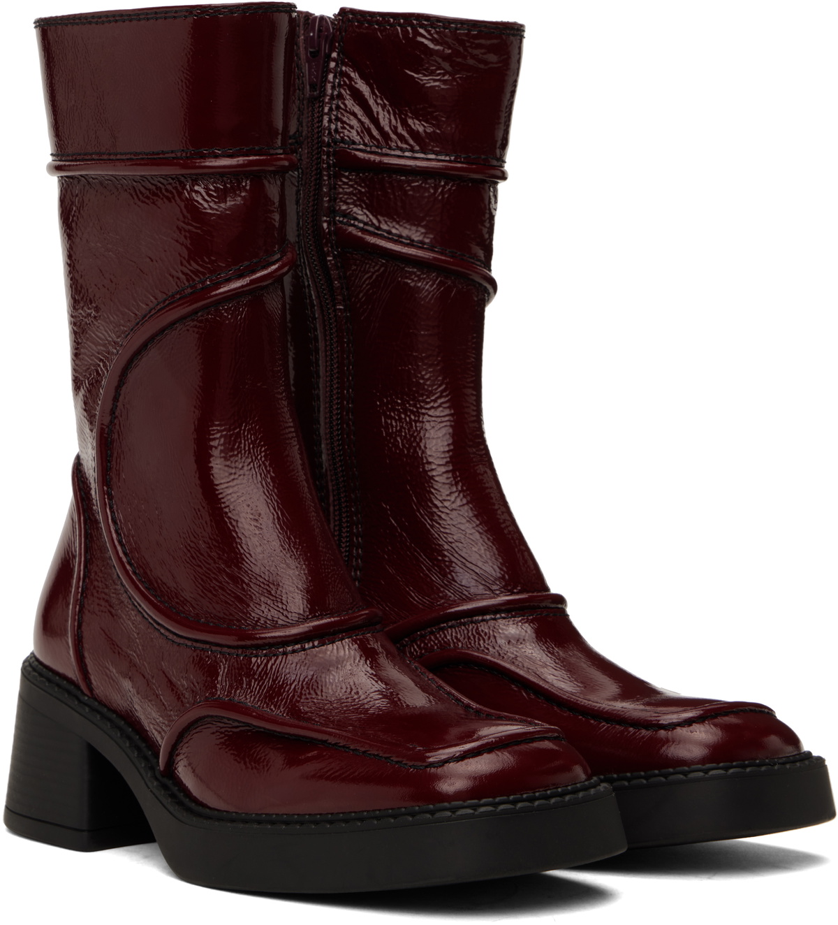 Miista Burgundy Malene Boots MIISTA
