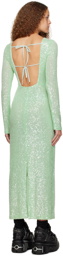 Anna Sui Green Sequinned Midi Dress