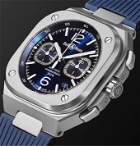 BELL & ROSS - BR 05 Automatic Chronograph 40mm Stainless Steel and Rubber Watch, Ref.No. BR05C-BUBU-ST/SRB - Blue