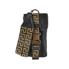 Versace Men's Greek Lanyard Neck Wallet in Black/Gold