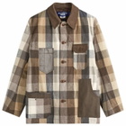 Junya Watanabe MAN Men's Flannel Check Chore Jacket in Black/Brown/Beige