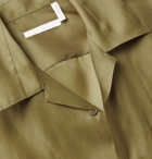 Helmut Lang - Camp-Collar Silk-Satin Shirt - Green