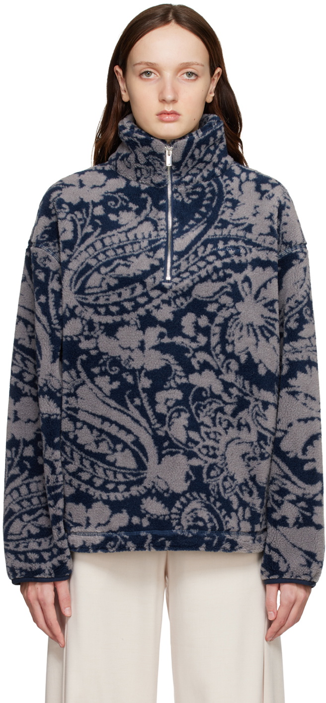 Holzweiler Blue Archie Paisley Sweater Holzweiler