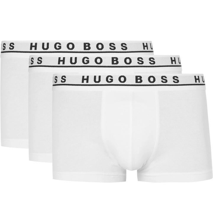 Photo: Hugo Boss - Three-Pack Stretch-Cotton Boxer Briefs - White