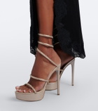 Rene Caovilla Cleo embellished satin platform sandals