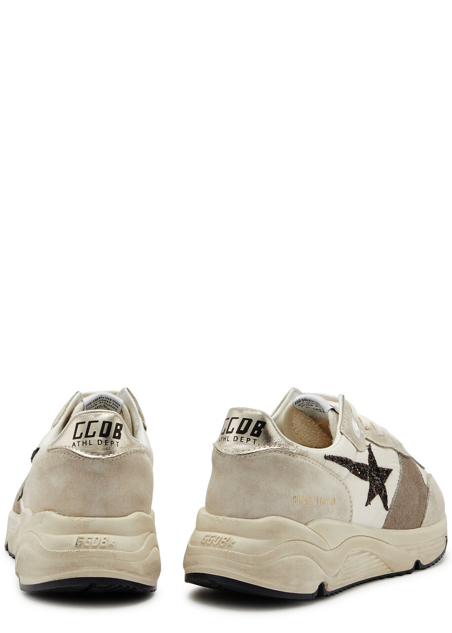 Golden Goose Running Sole Panelled Nylon Sneakers Cream