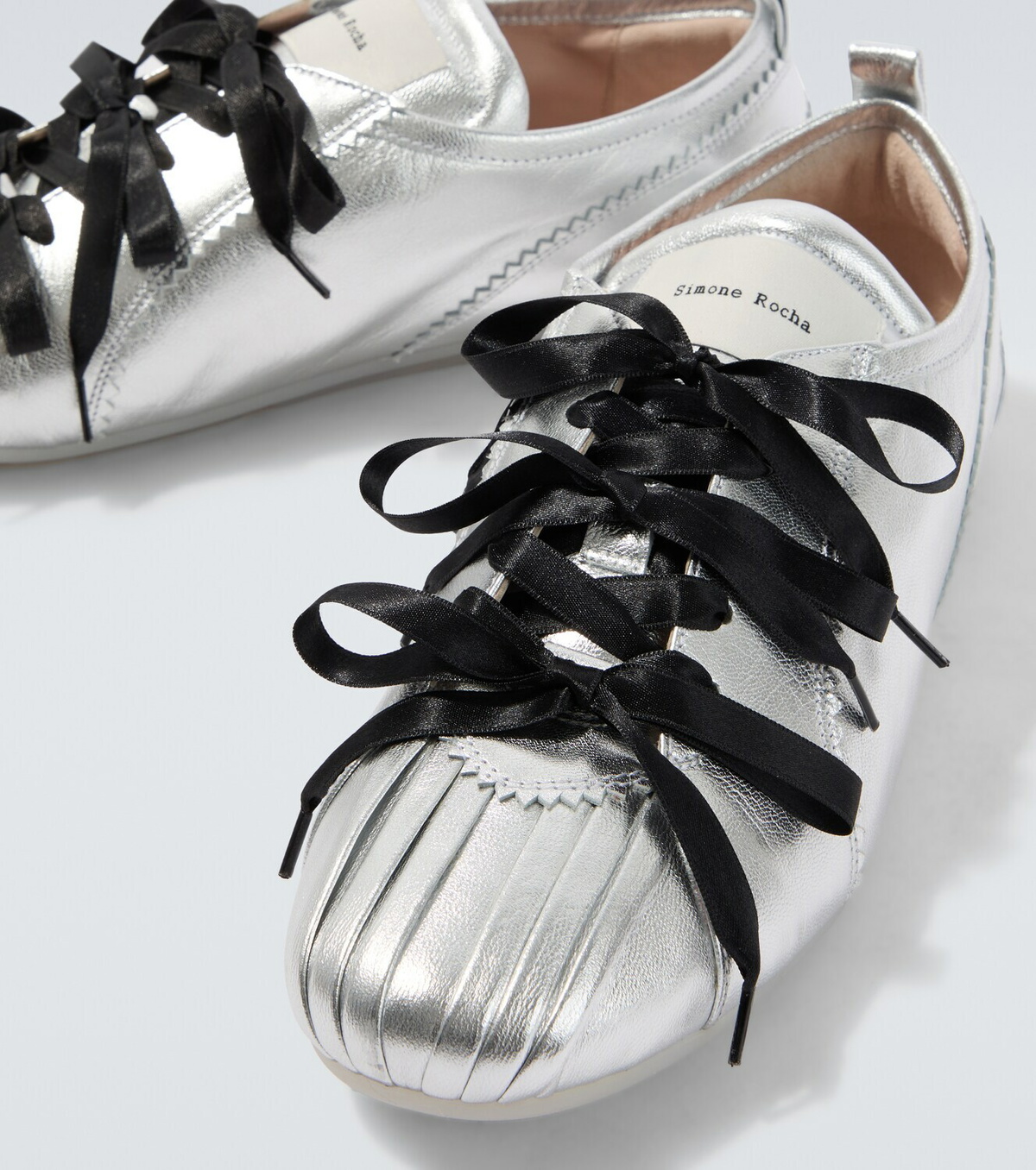 Simone Rocha Ballerina Grip metallic leather sneakers