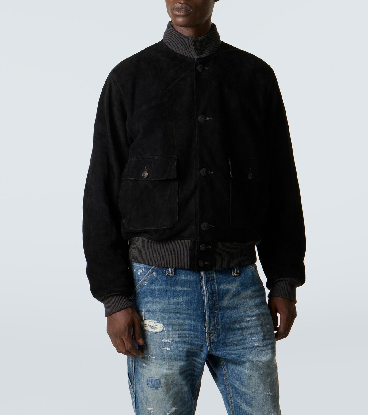 RRL Mason suede bomber jacket