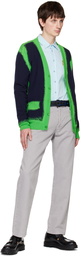 Moschino Navy & Green Paint Cardigan