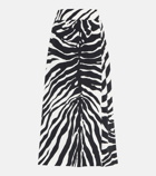 Dolce&Gabbana - Zebra-print cady midi skirt