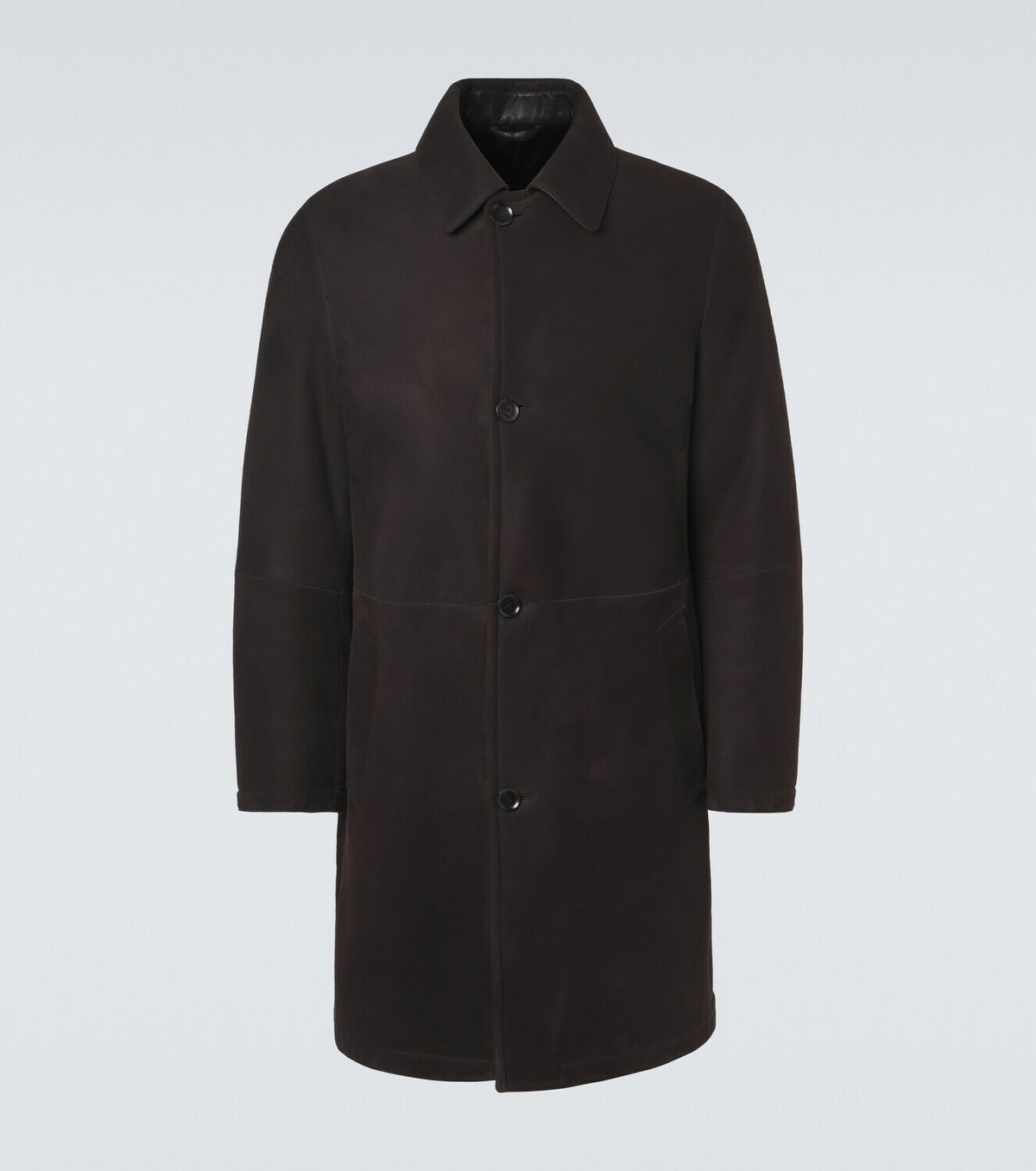 Brioni Shearling-lined suede coat