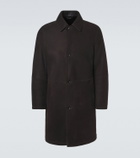 Brioni Shearling-lined suede coat