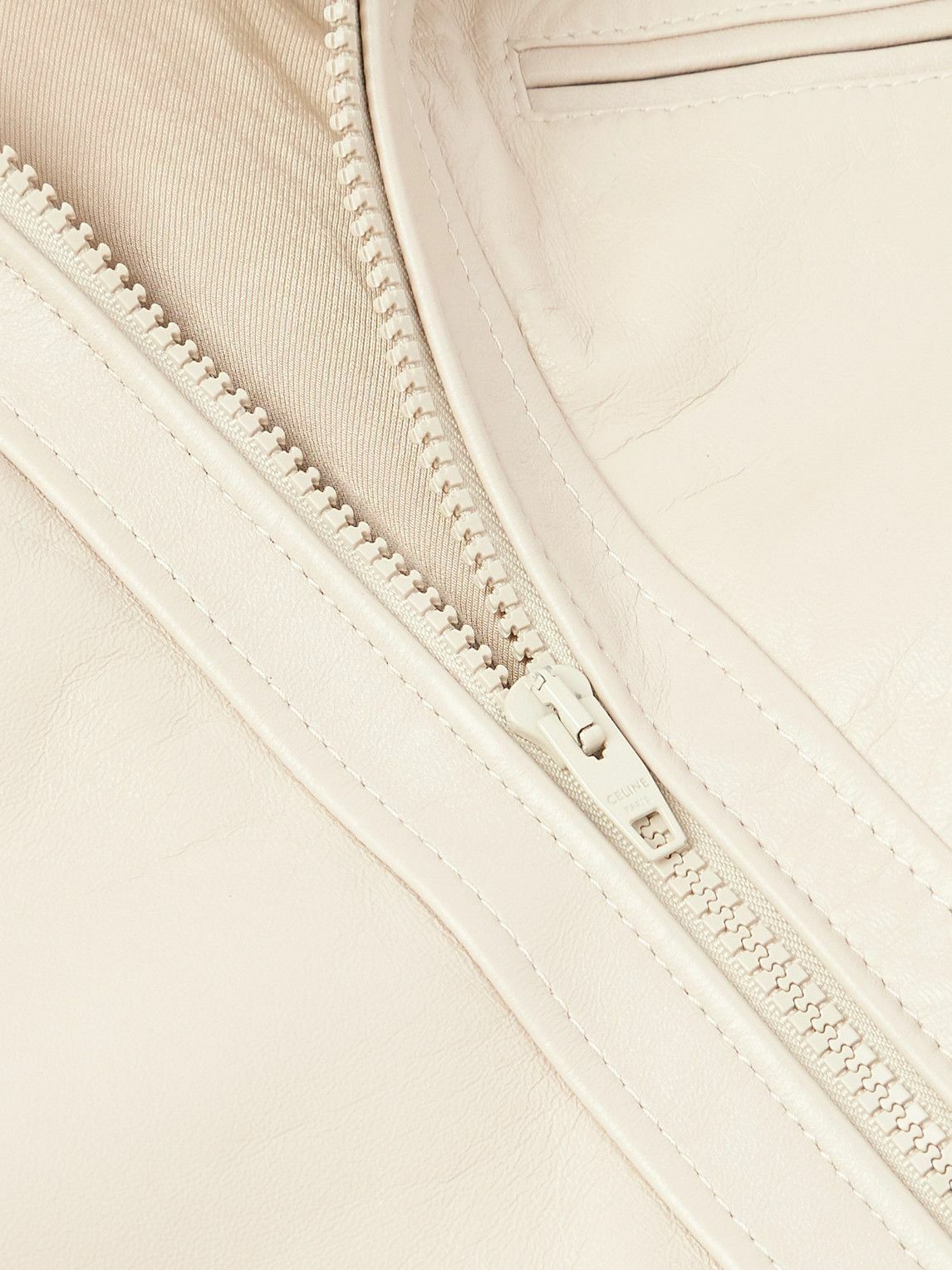 CELINE - Leather Blouson Jacket - Neutrals