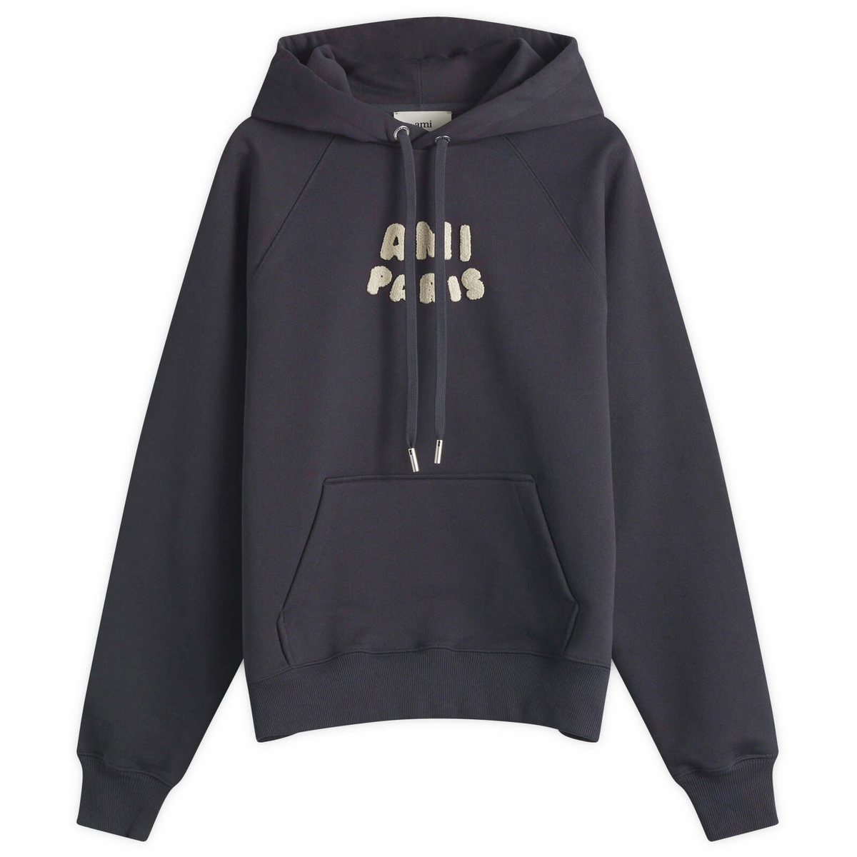 AMI Paris Men's Small A Heart Zip Hoodie in Black AMI