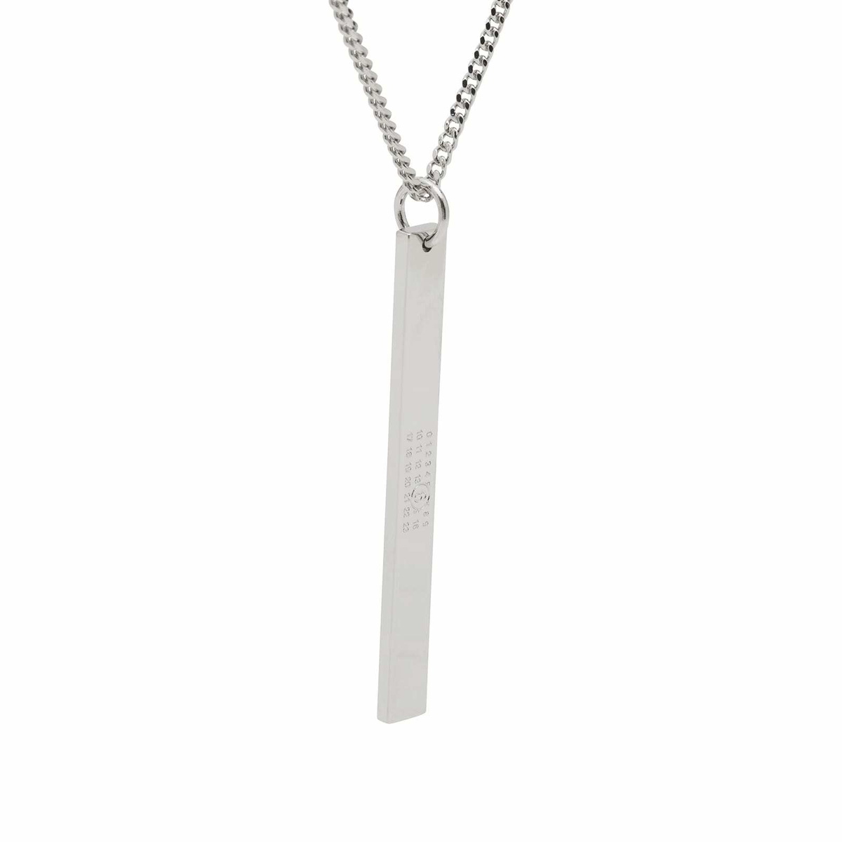 MM6 Maison Margiela Men's Pendant Necklace in Polished Palladio 