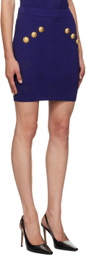Balmain Blue Vichy Knit Miniskirt