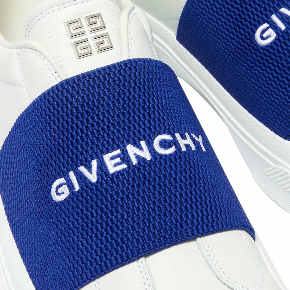 Givenchy Men's City Sport Elastic Logo Sneakers in White/Blue Givenchy