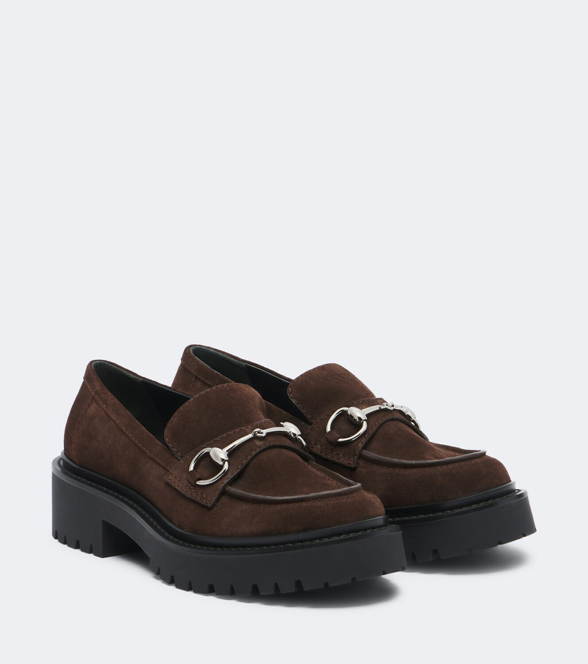 Gucci Rhody Horsebit suede platform loafers
