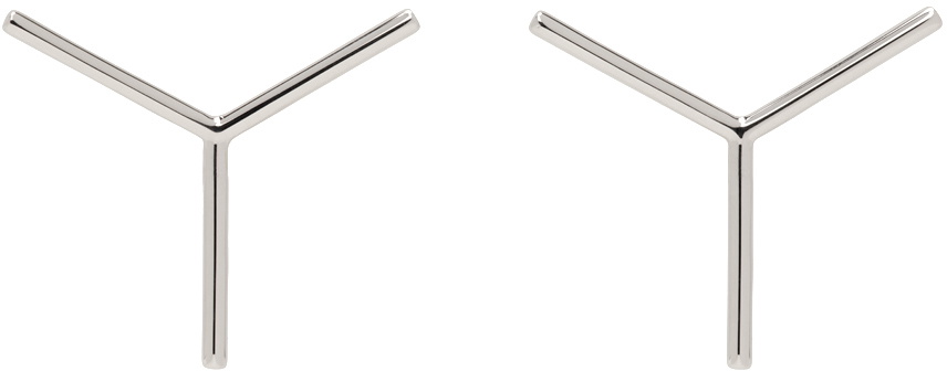 Y/Project Silver 'Y' Stud Earrings