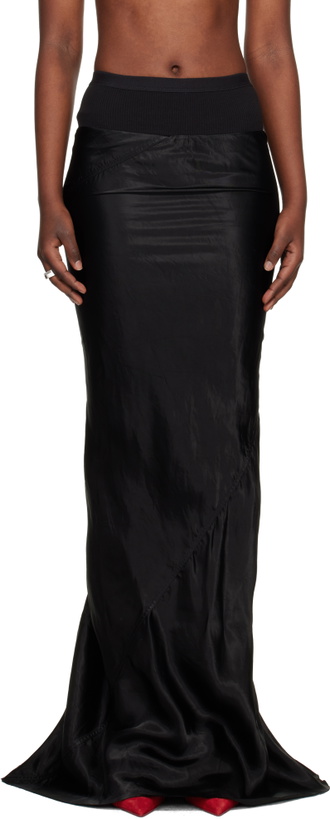 Photo: Rick Owens Black Temple Slim Long Coda Maxi Skirt