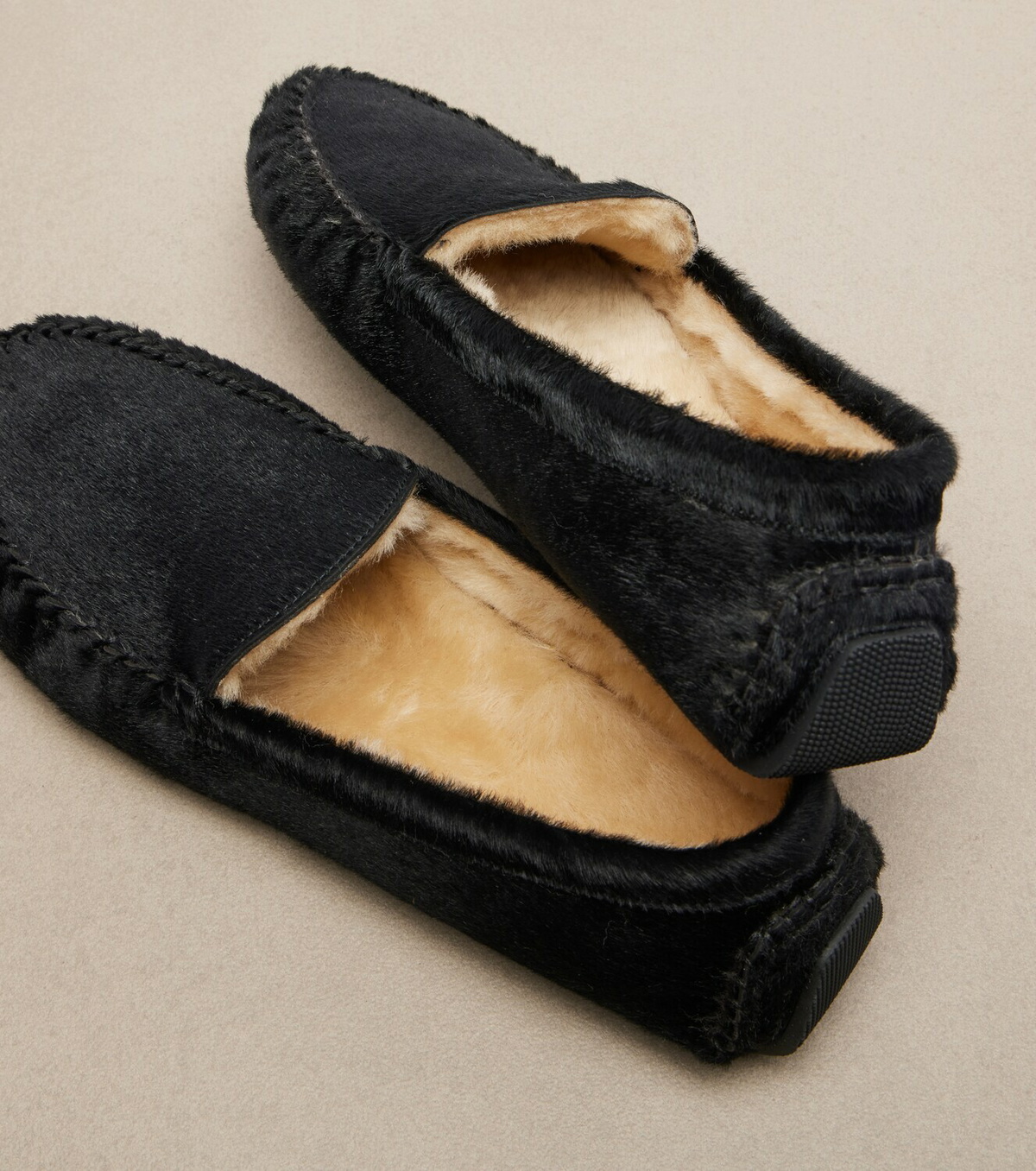 The Row Lucca calf hair loafers