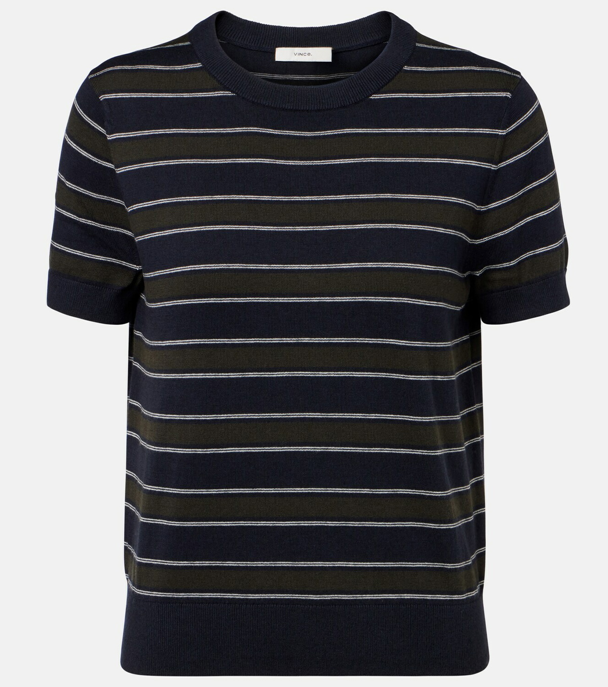 Vince Striped cotton and cashmere sweater