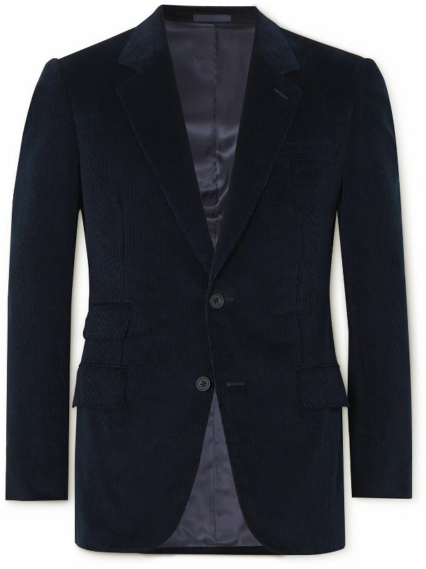 Photo: Kingsman - Slim-Fit Cotton and Cashmere-Blend Corduroy Suit Jacket - Blue