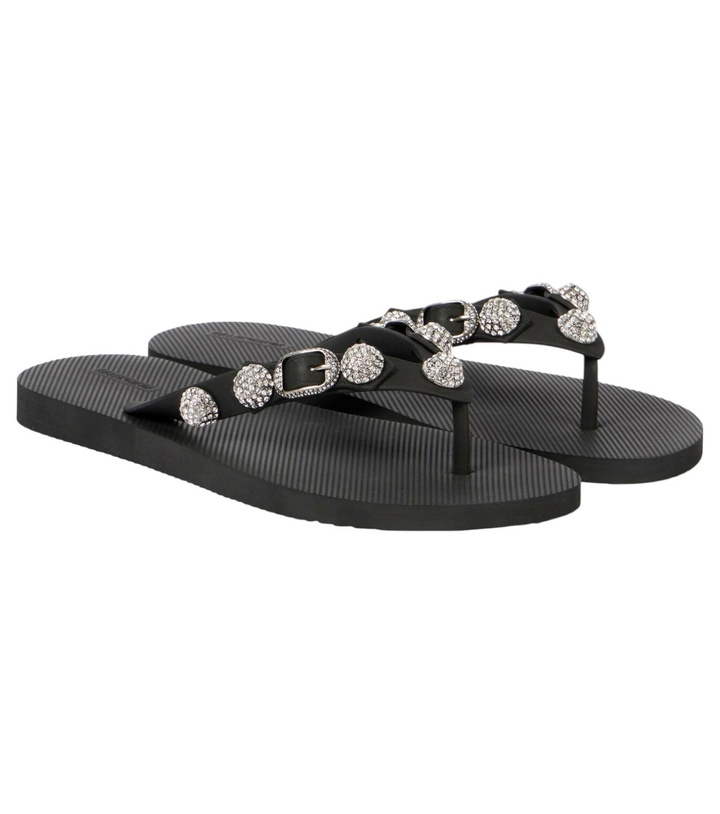 Photo: Balenciaga Cagole crystal-embellished thong sandals