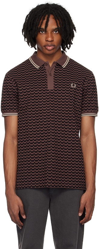 Photo: Fred Perry Brown Abstract Polo