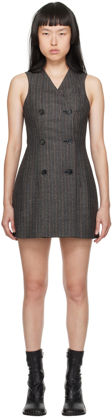slim fit dress slacks Stella McCartney // Black & Grey Houndstooth Panel Dress  VSP Consignment