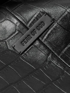 Fear of God - Cropped Pleated Croc-Effect Leather Jacket - Black