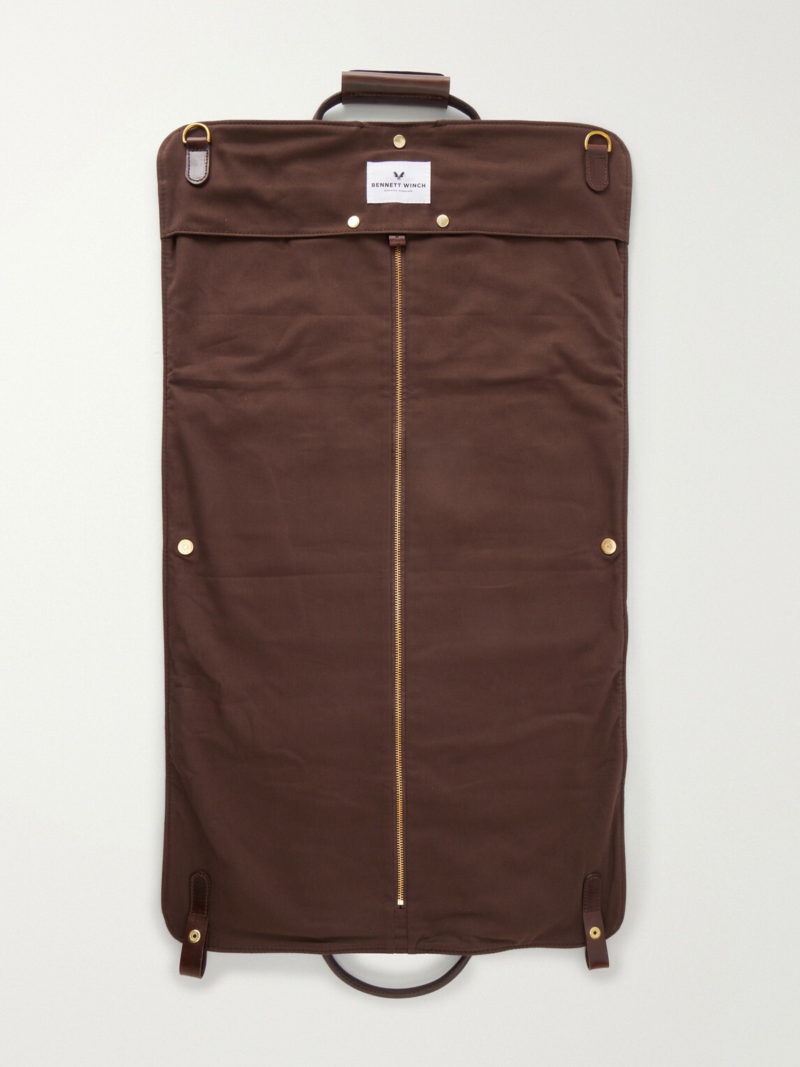 Bennett Winch - S.C. Holdall Convertible Full-Grain Leather and Cotton-Twill Weekend Bag - Brown