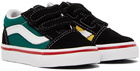 Vans Baby Black & Green Old Skool V Sneakers