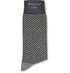 Kingsman - Herringbone Cotton-Blend Socks - Gray