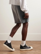 RRR123 - INRI Enemy Straight-Leg Embellished Cotton-Jersey Drawstring Shorts - Gray