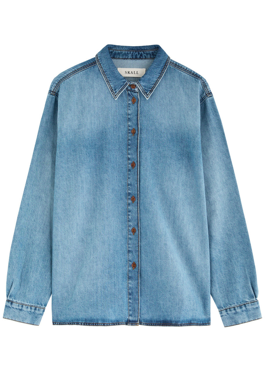 Skall Studio Millington Denim Shirt Dark Blue