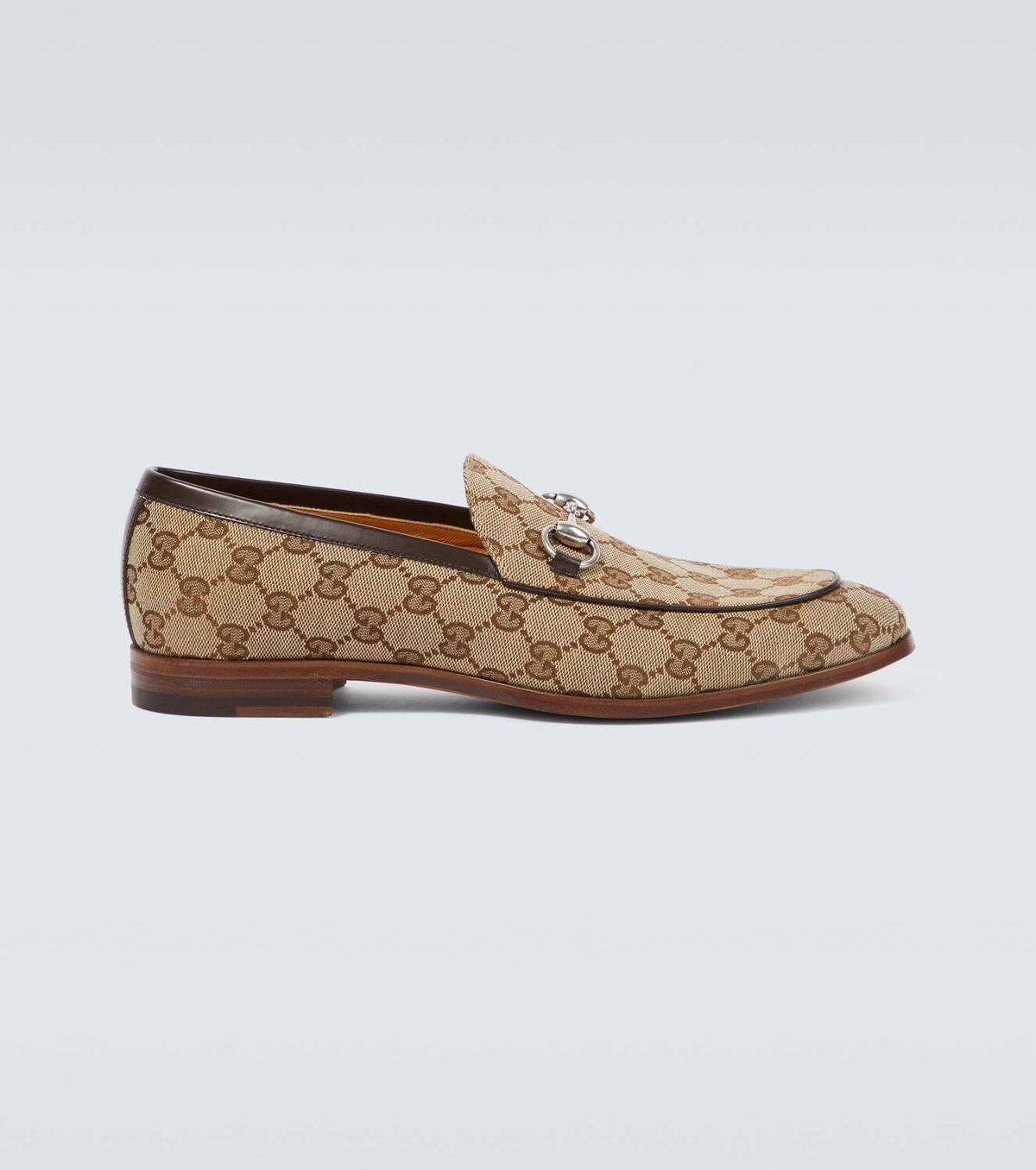 Gucci Horsebit GG canvas leather-trimmed loafers Gucci display picture 1