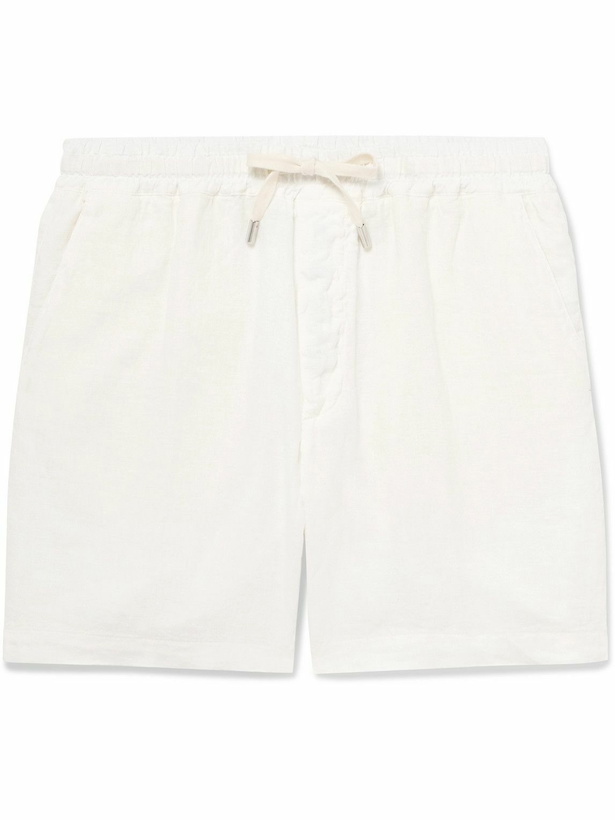 Photo: Altea - Samuel Straight-Leg Linen Drawstring Shorts - White