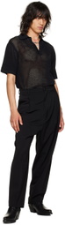 LU'U DAN Black Embroidered Polo