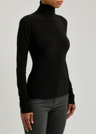 Norma Kamali Turtleneck Stretch-jersey top Black