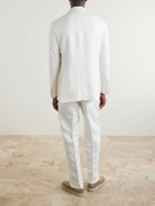 Canali - Double-Breasted Linen and Silk-Blend Suit Jacket - White