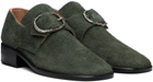 Enfants Riches Déprimés Green Suede Pope Loafers