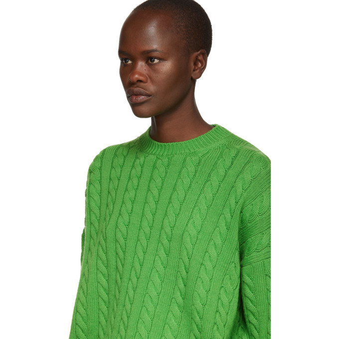 Cable-knit wool sweater in grey - Loewe | Mytheresa