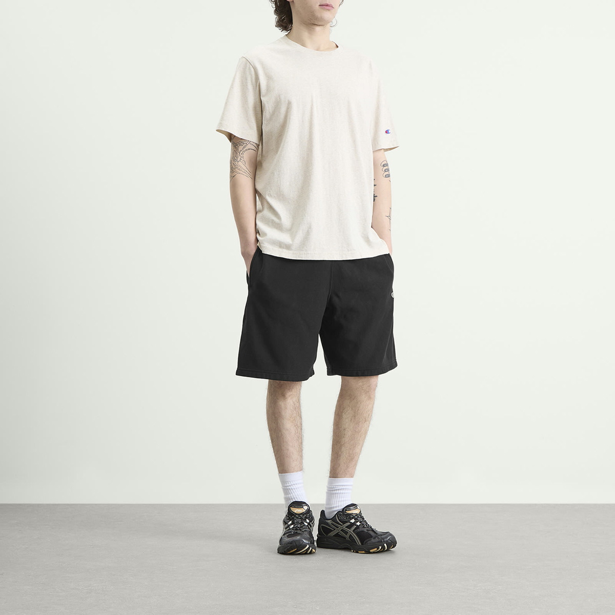 Champion Men's Reverse Weave Relaxed T-Shirt in Oatmeal