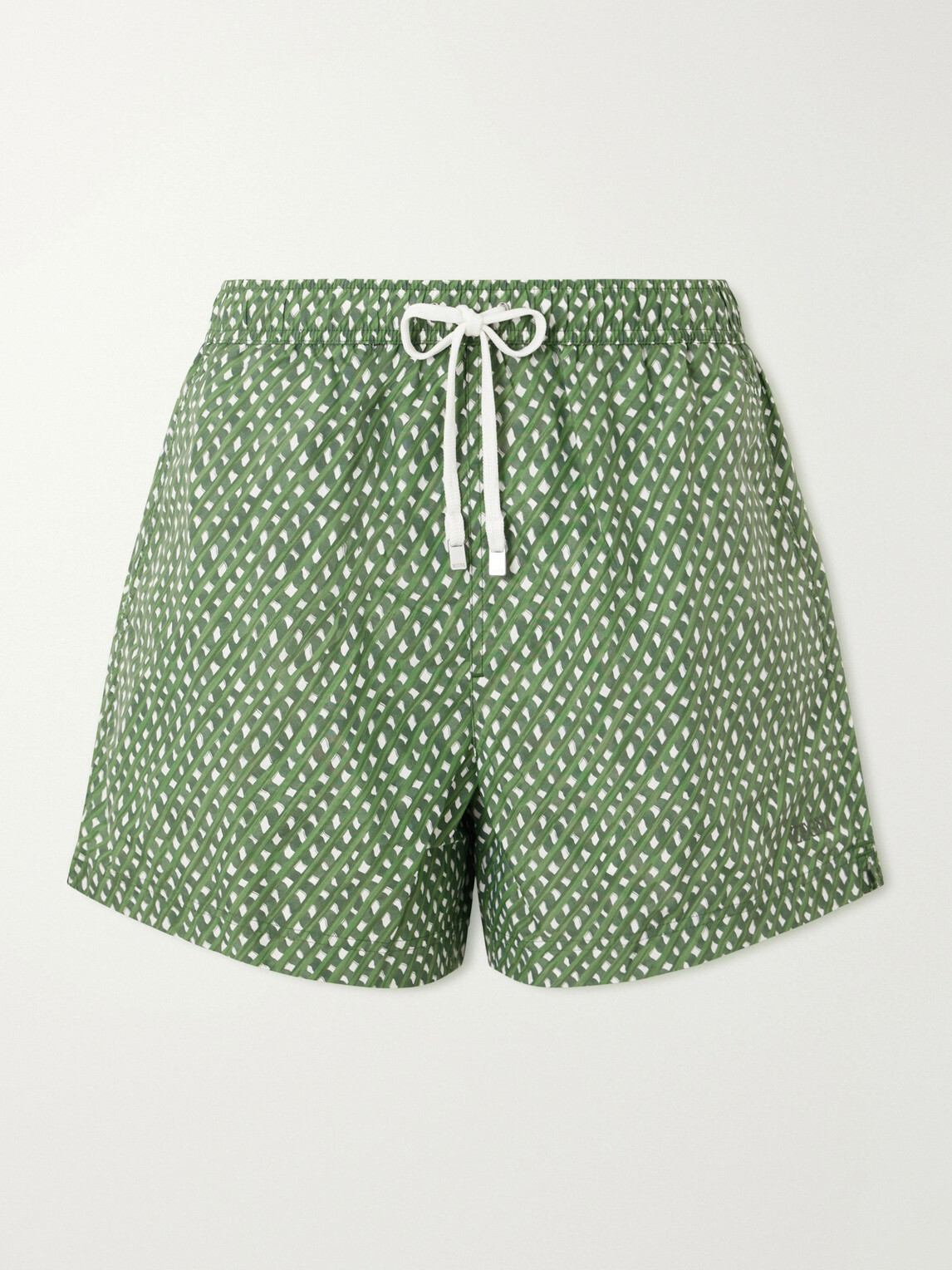 Zegna - Straight-Leg Printed Cotton Swim Shorts - Green