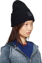 Acne Studios Black Large Face Logo Beanie