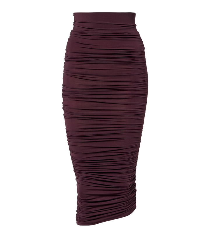 Photo: Wolford Draped sheer high-rise midi skirt