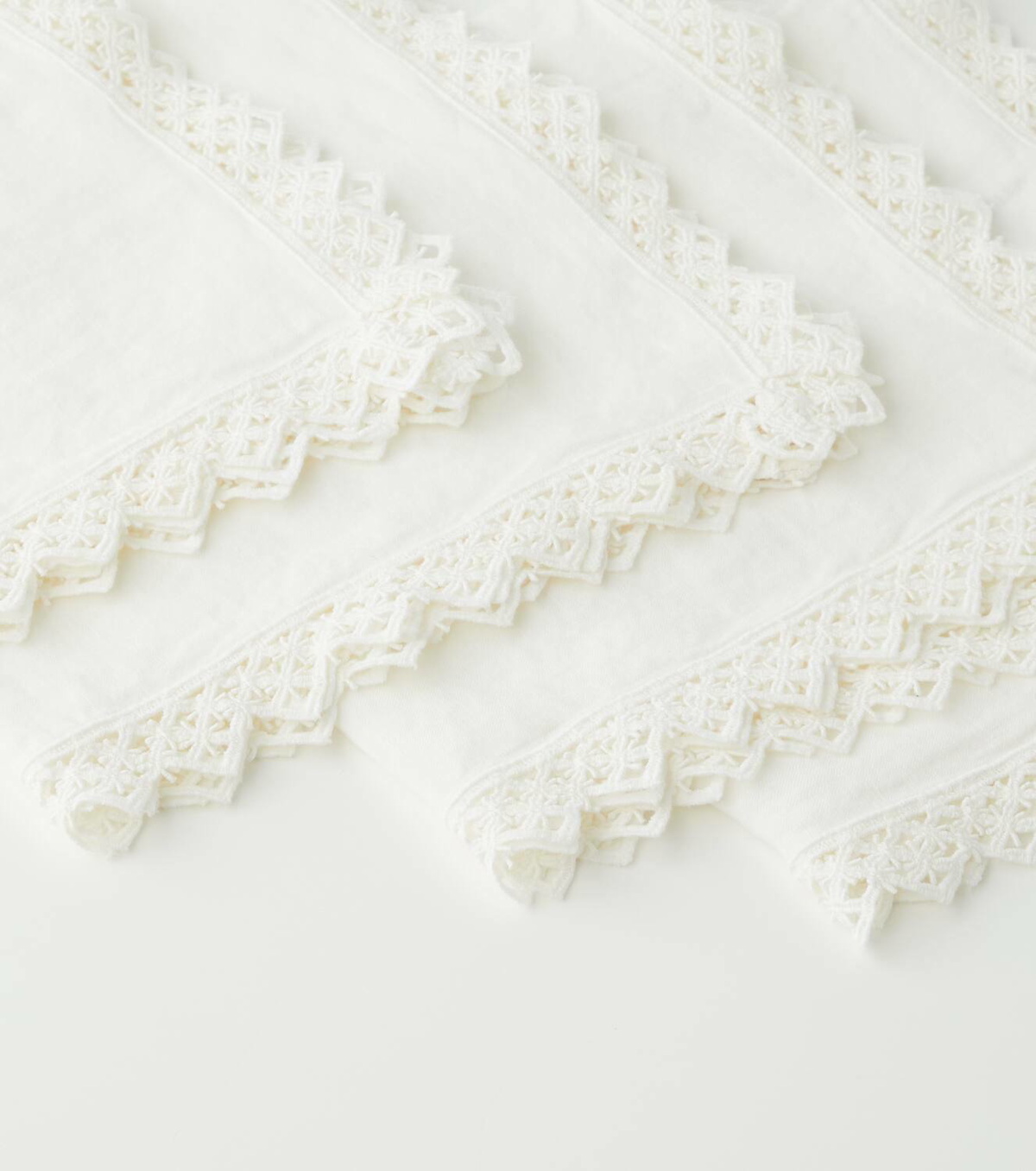 Once Milano Set of 4 macramé linen napkins